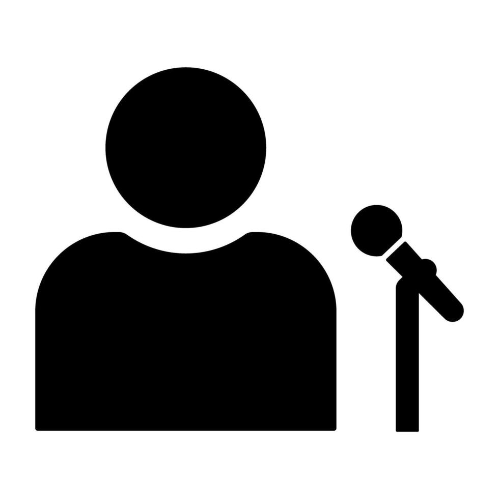 Singer performing live with microphone icon symbol vector