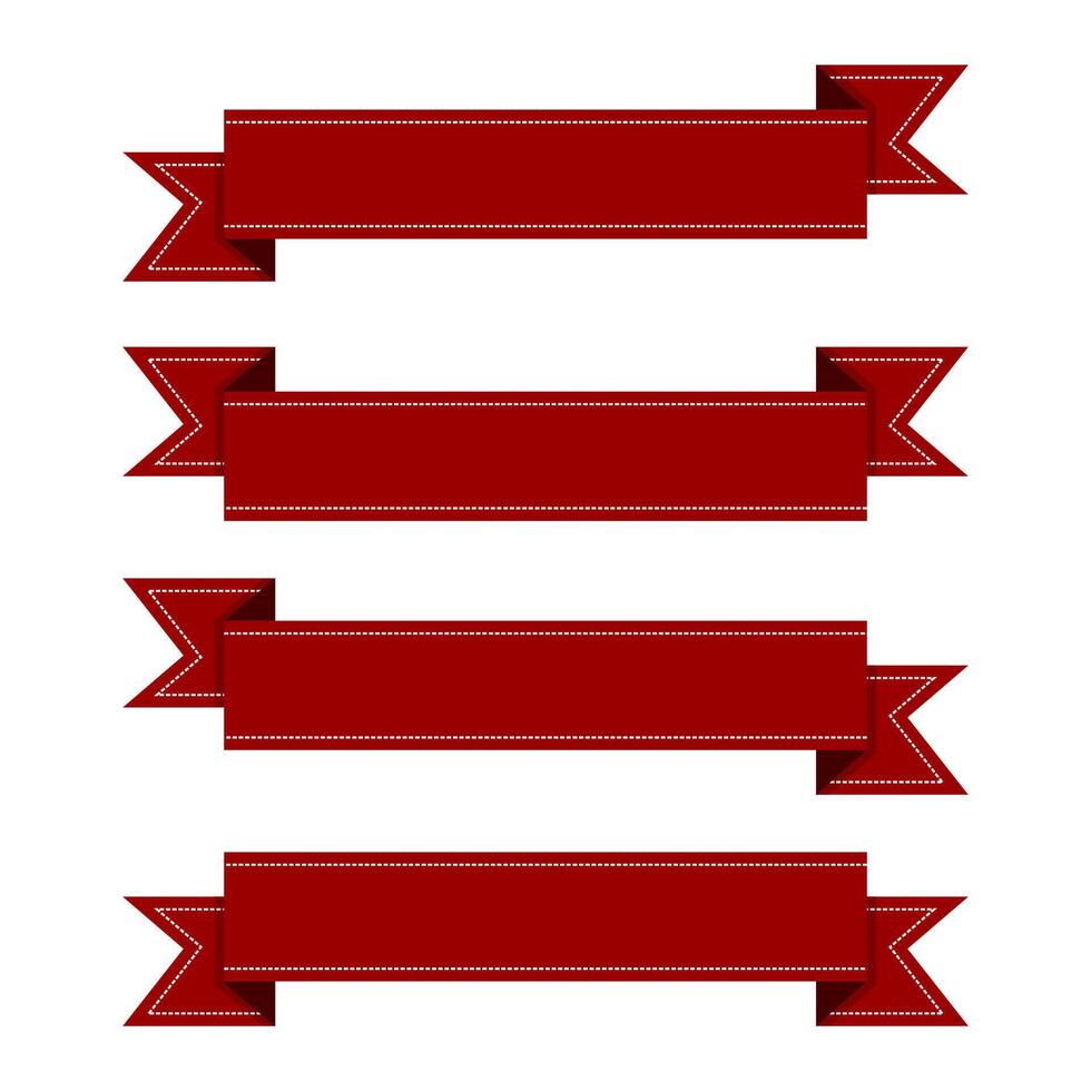 Red Ribbons collection isolated on white background vector