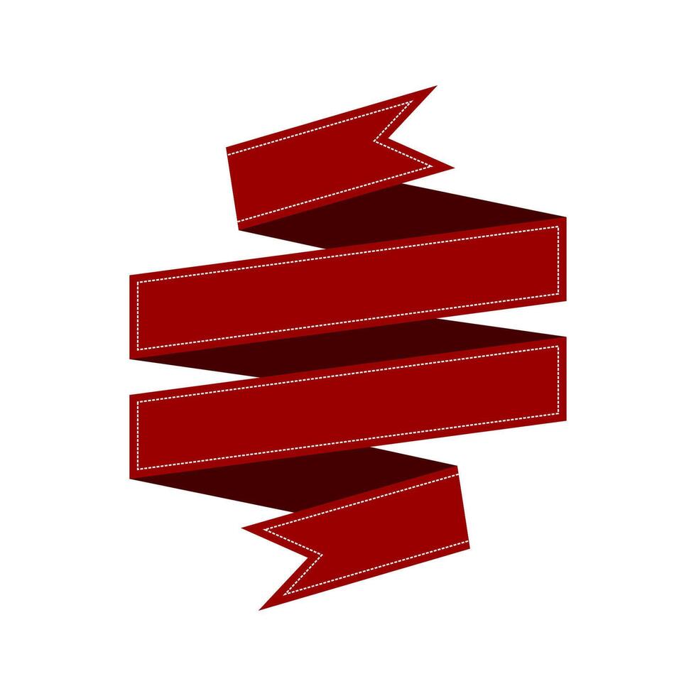 Red royal ribbon banner for promotion design vector