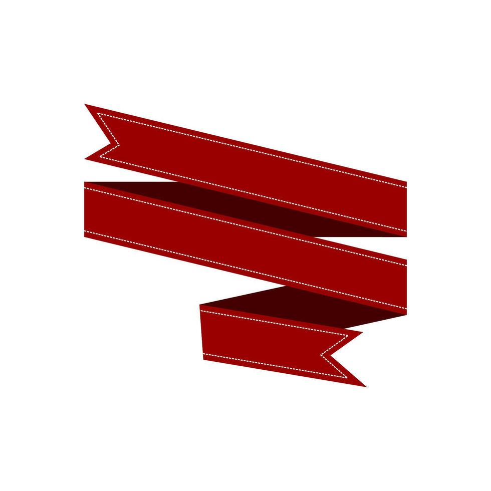 Red ribbon banner on white background vector