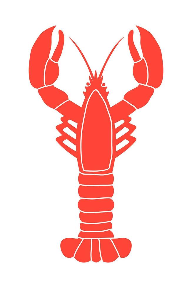 Lobster hand drawn isolated on white background. vector