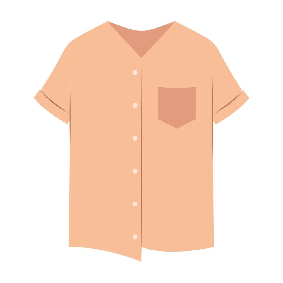 Light summer tops, shirts, and casual outfit for warm days. vector