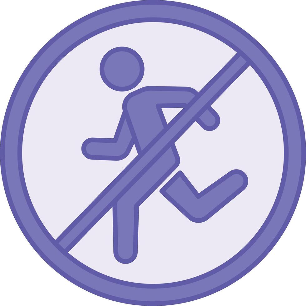 Colored Not Allowed Icon. Illustration. Prohibition Sign, No Running. Running Concept vector