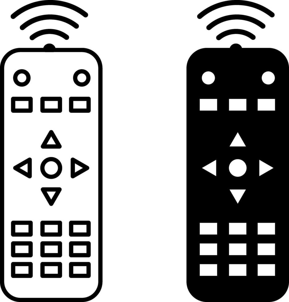 Remote Control Icons. Black and White Illustration. Accessory for Control and Management of Devices. Gadget, Technology. Device Concept vector