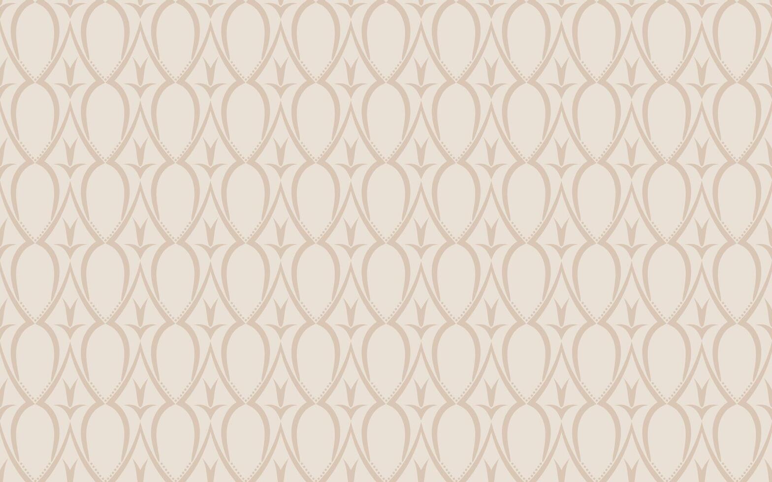 Geometric seamless pattern with stylized floral motif. Beige background in classic damask or Art Nouveau style for textiles, wallpaper, or stationery vector