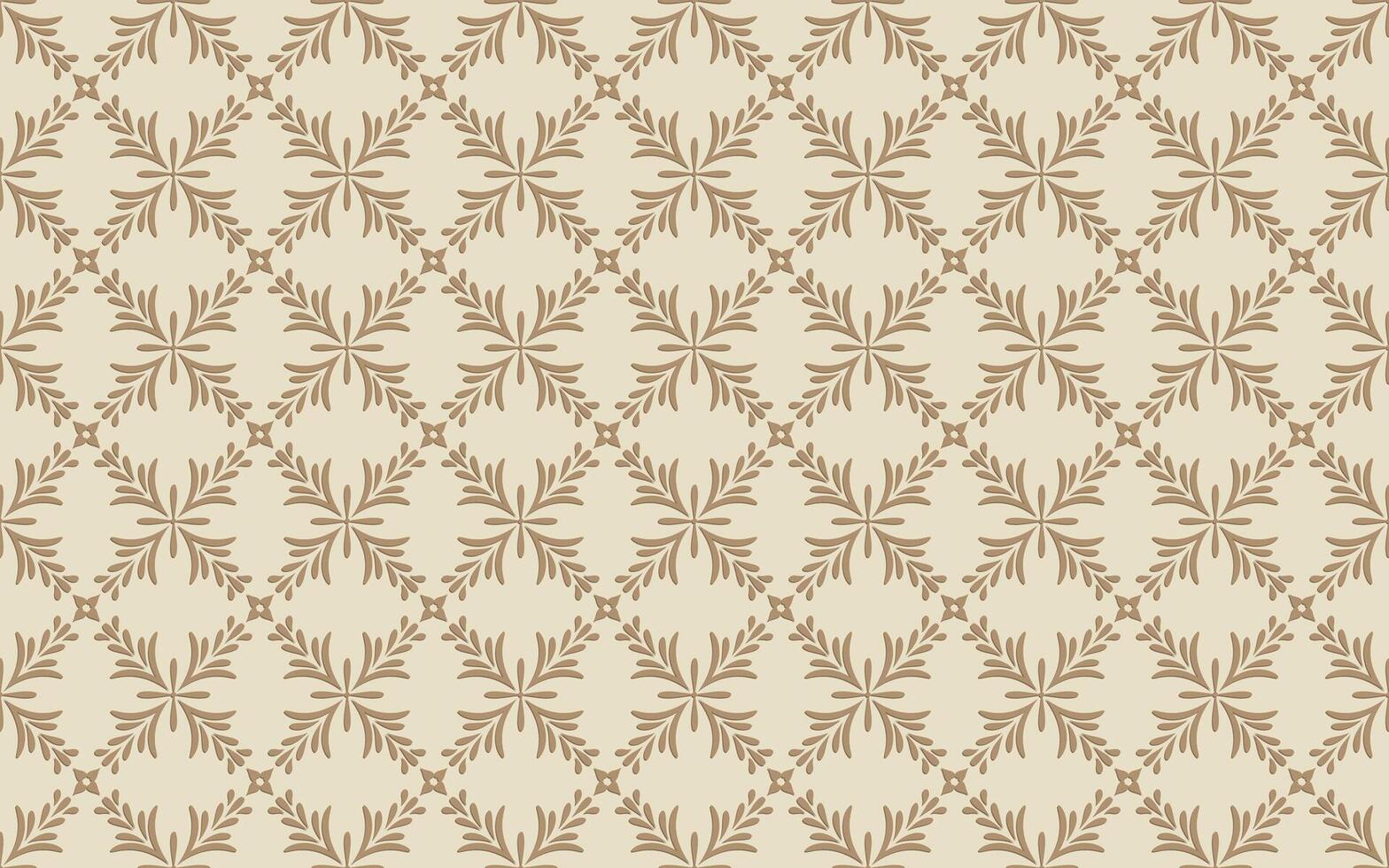 damask seamless pattern. Ornamental background with rhombus grid in neutral colors for textiles, wallpaper, or stationery vector