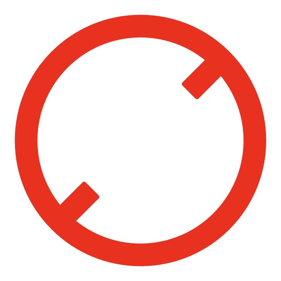 Forbidden circle sign, ban or danger icon. Prohibition red symbol. Red circle with torn cross line. Restriction, caution, stop illustration vector