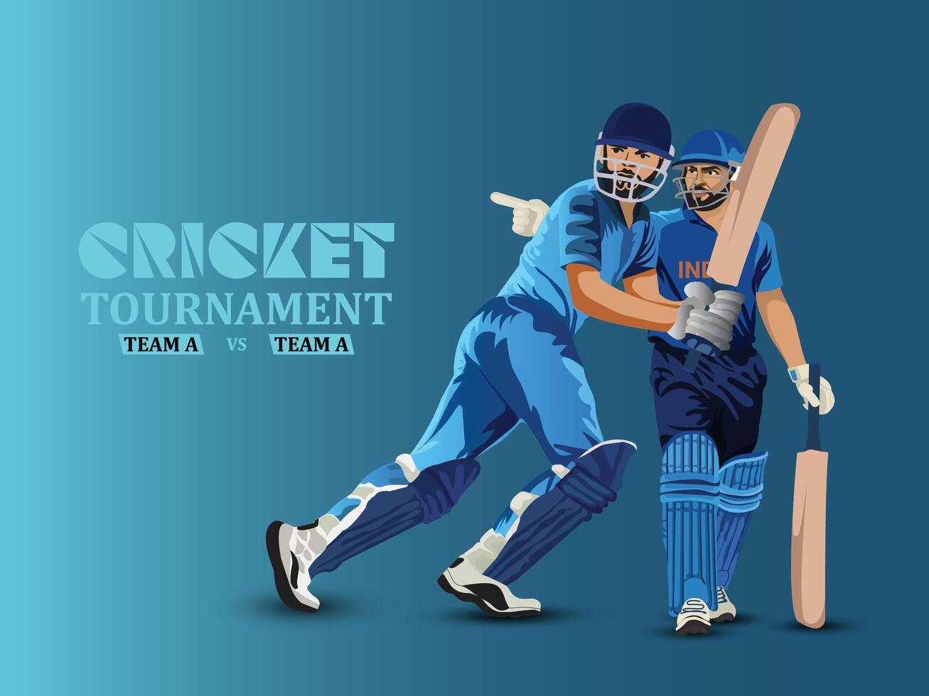 Cricket Championship match vector