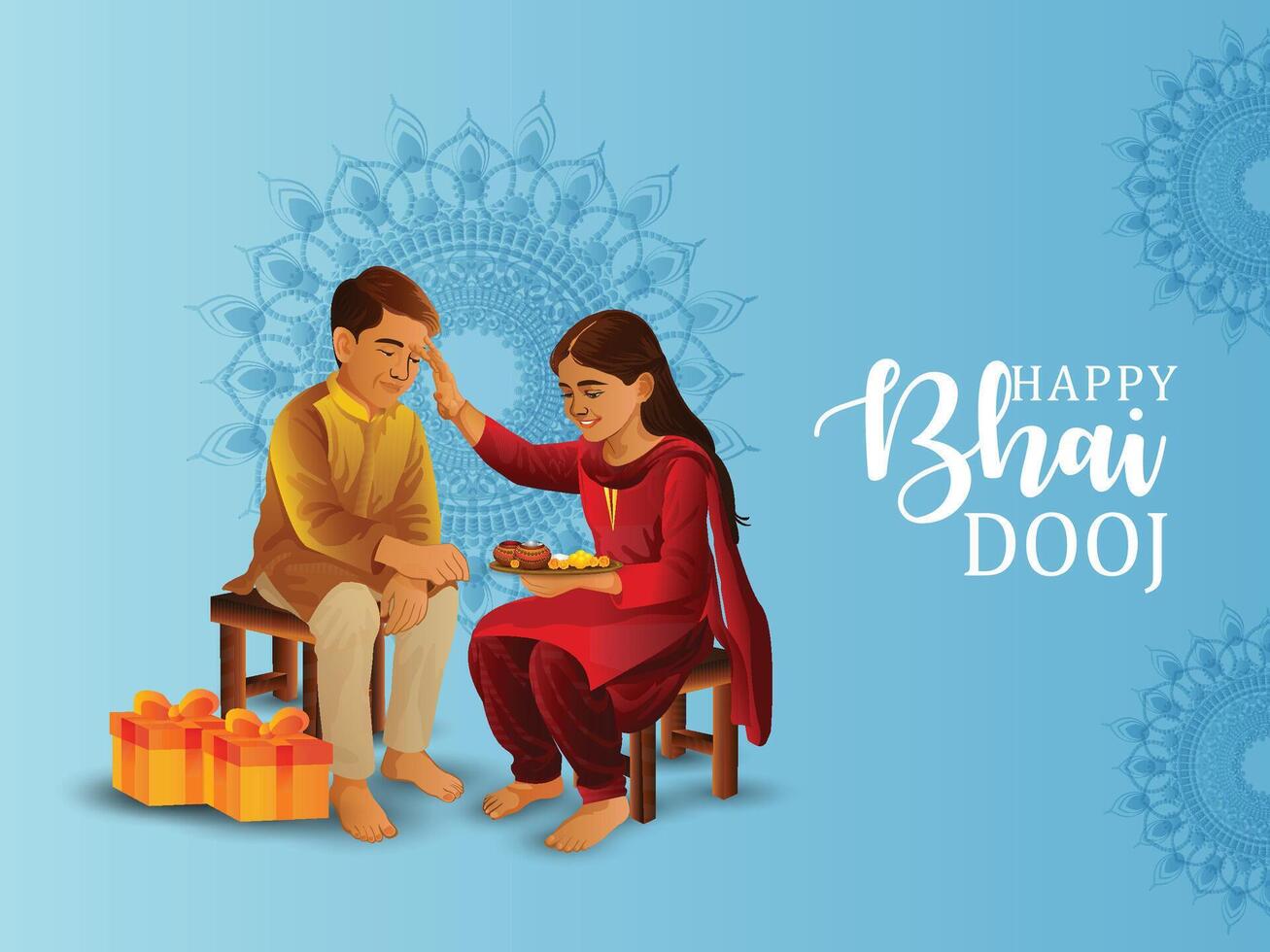 Happy bhai dooj design concept background vector