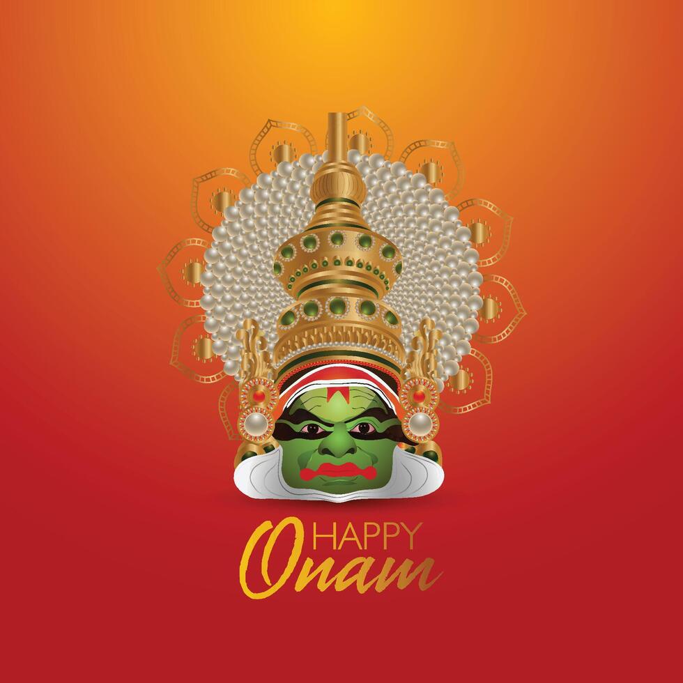 Happy onam celebration poster vector