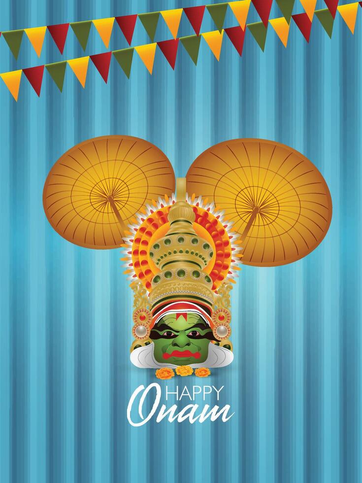 Happy onam celebration poster background vector
