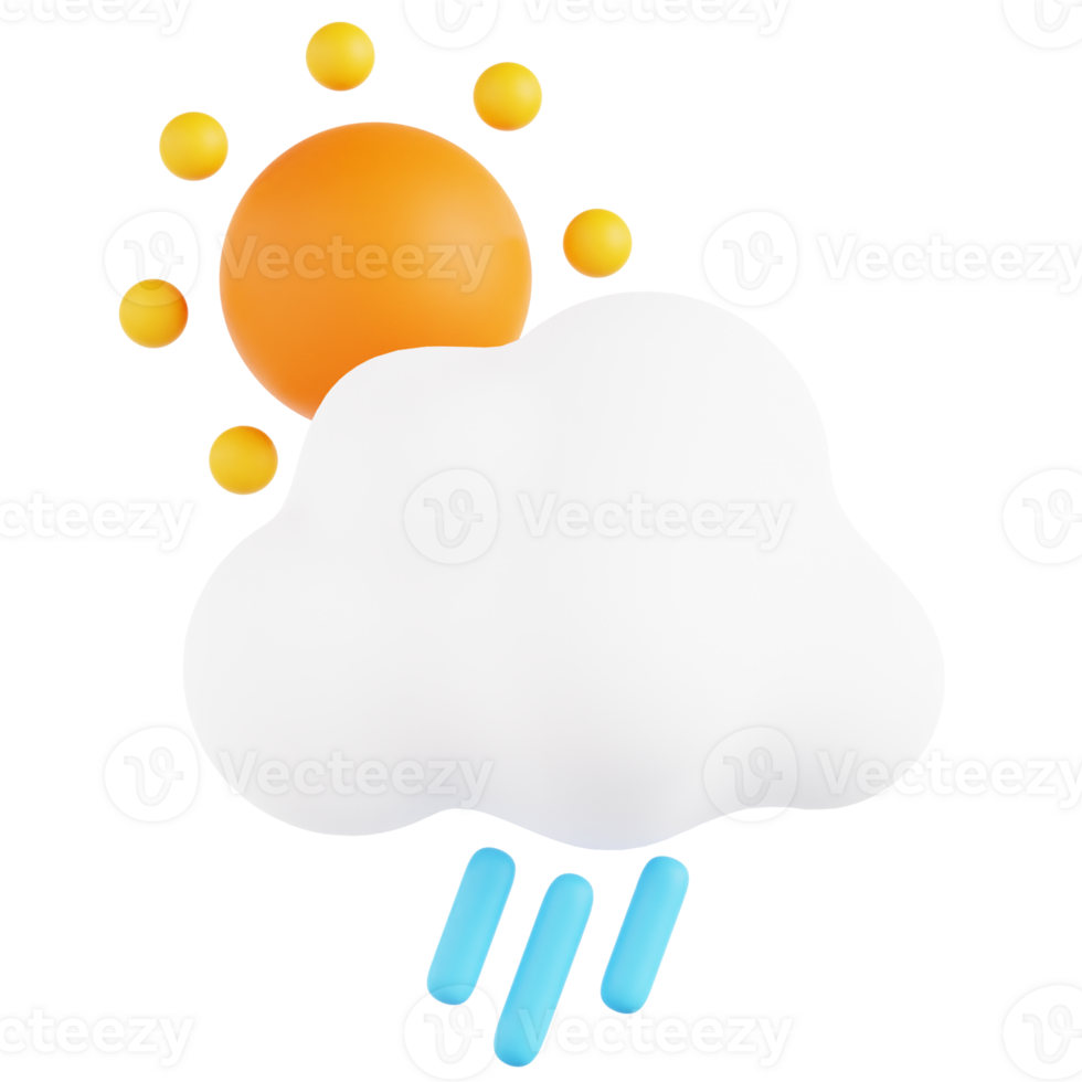 3D Ilustration Weather Hot Rain png