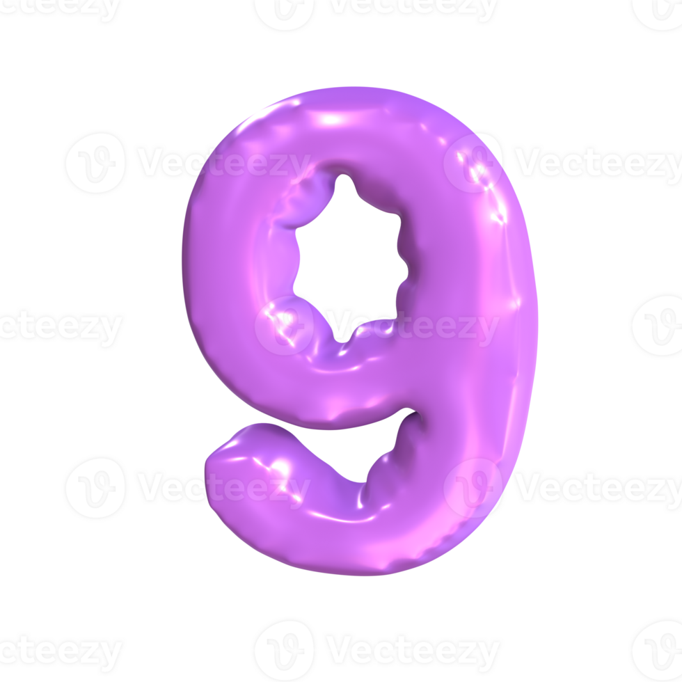 3D Ilustration Number Nine png