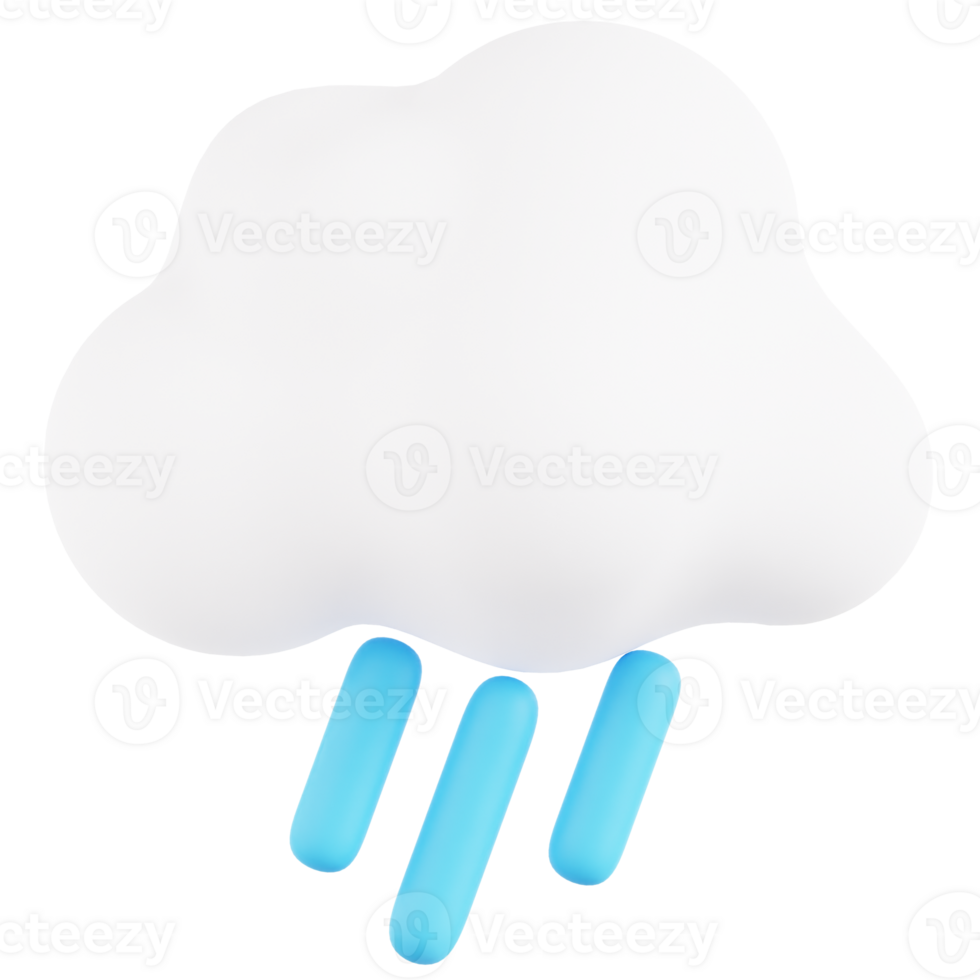 3D Ilustration Weather Heavy Rain png