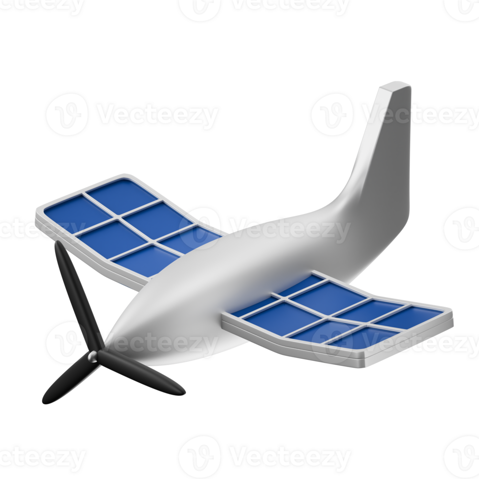 solar drone remote control airplane innovation tech 3d render icon illustration png