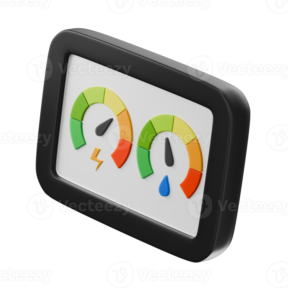 smart meter solar energy electricity monitor device 3d render icon illustration png
