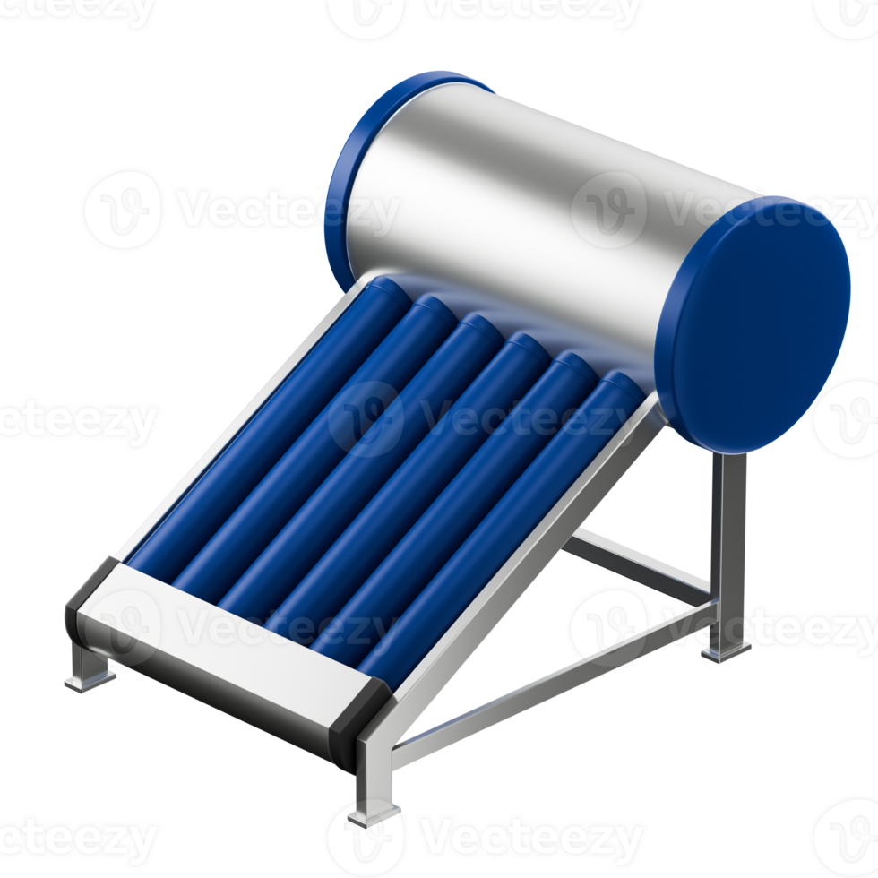 water heater solar thermal electricity power 3d render icon illustration png