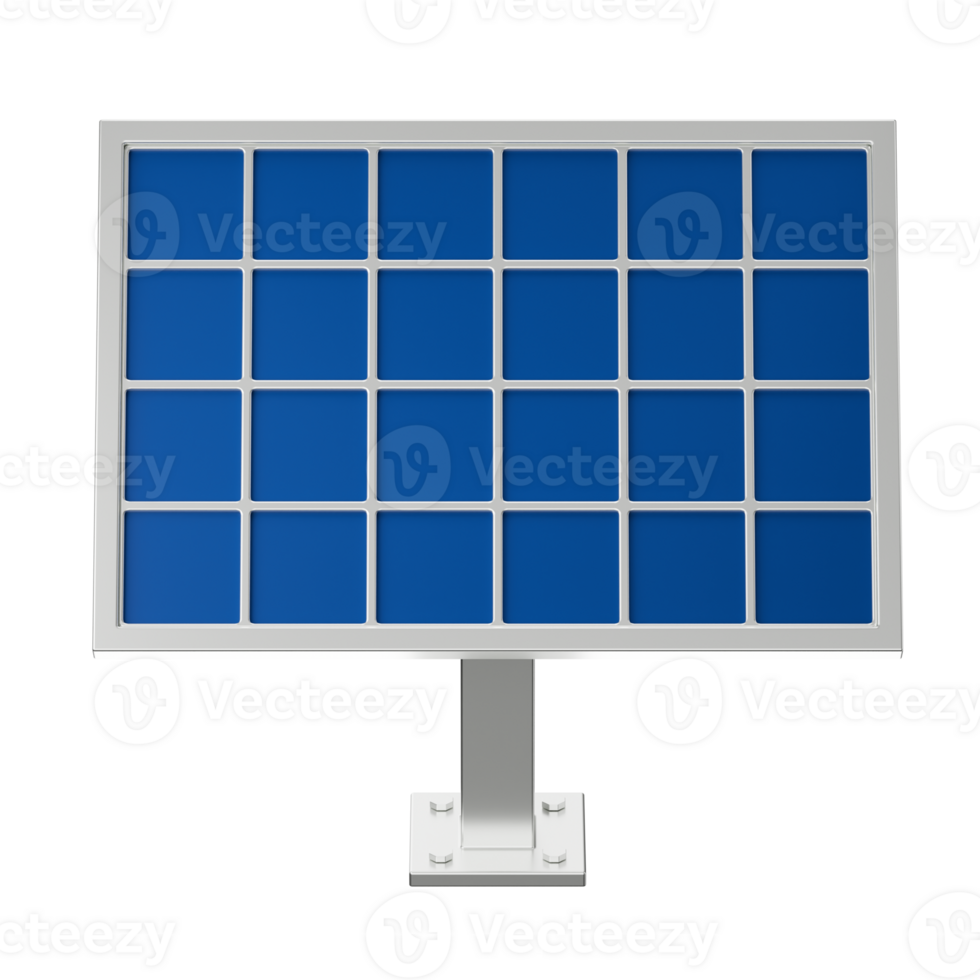 solar panel photovoltaic tech system 3d render icon illustration isolated png