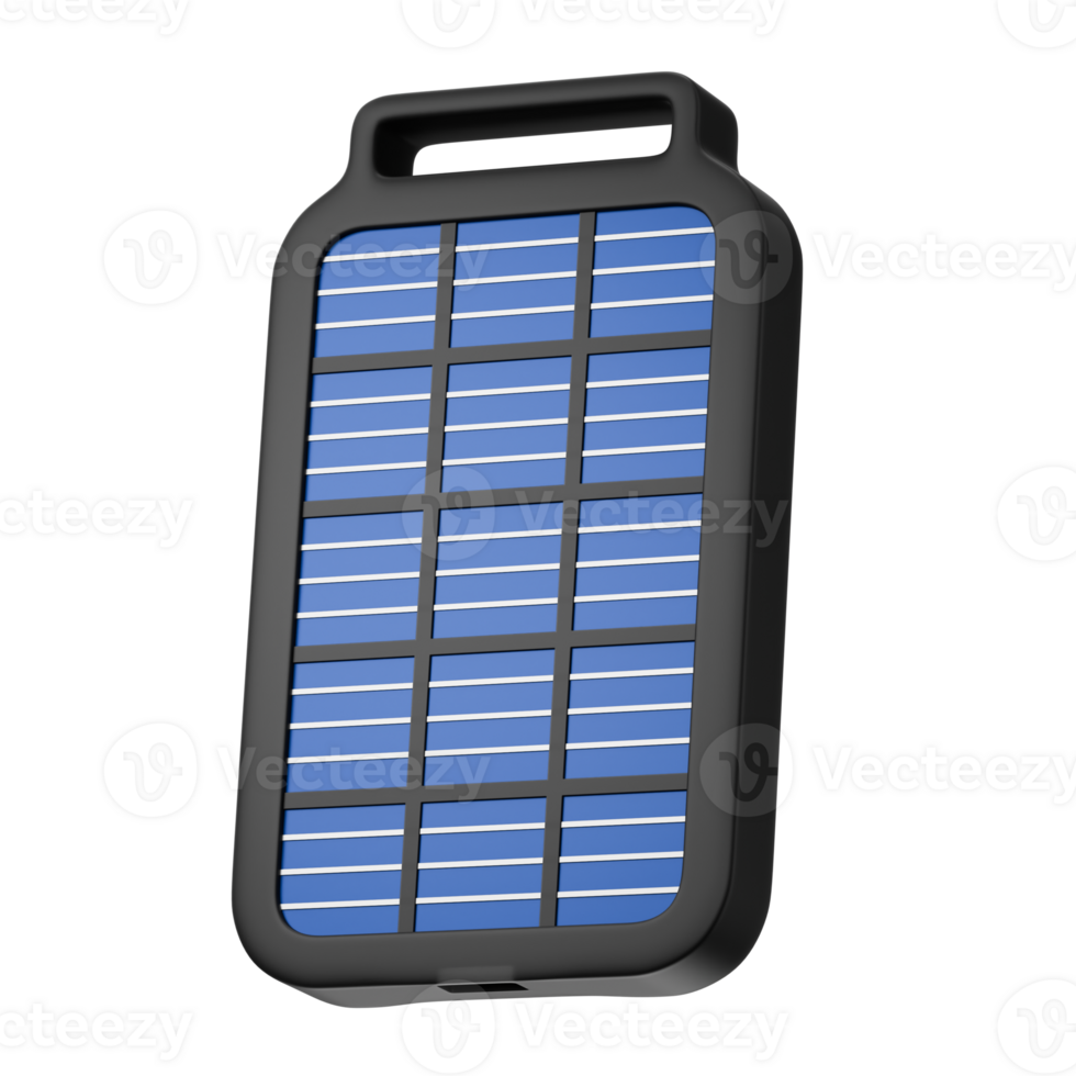 portable solar charger for power electricity 3d render icon illustration png