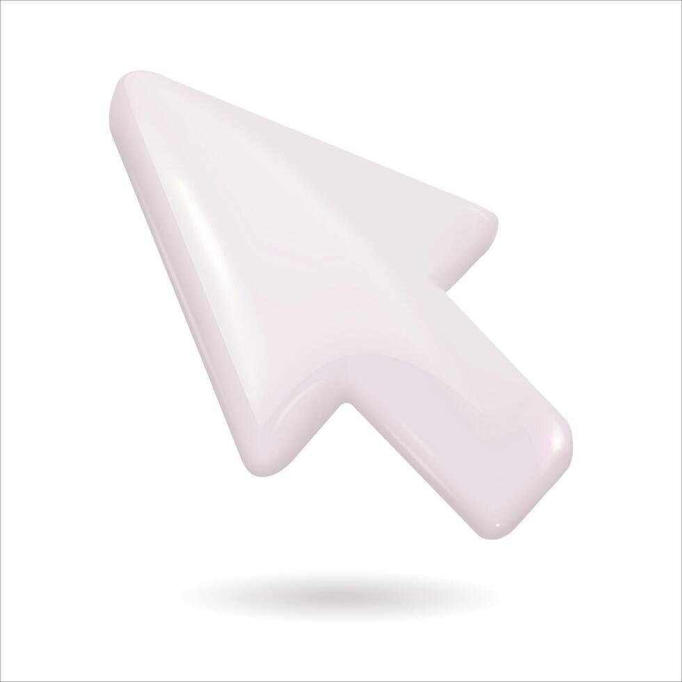 There is a white mouse pointer that casts a shadow on a white background vector