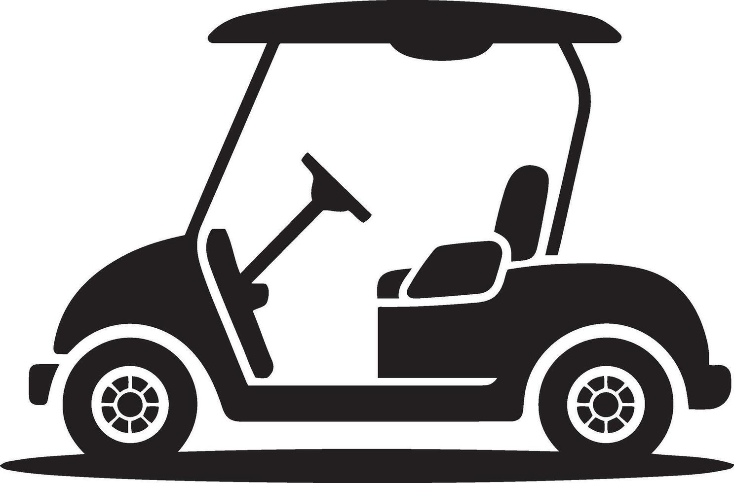 Golf Cart Silhouette Icon Simple Design Illustration vector