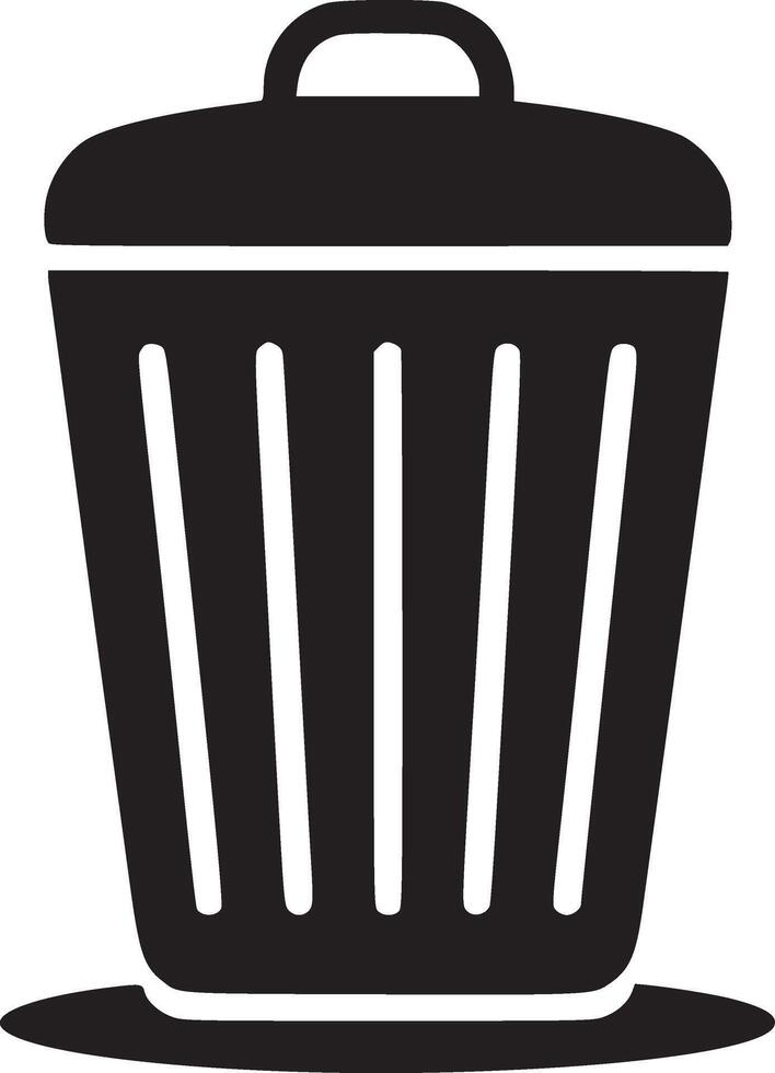 Simple Trash Can Silhouette Icon Graphic Design vector