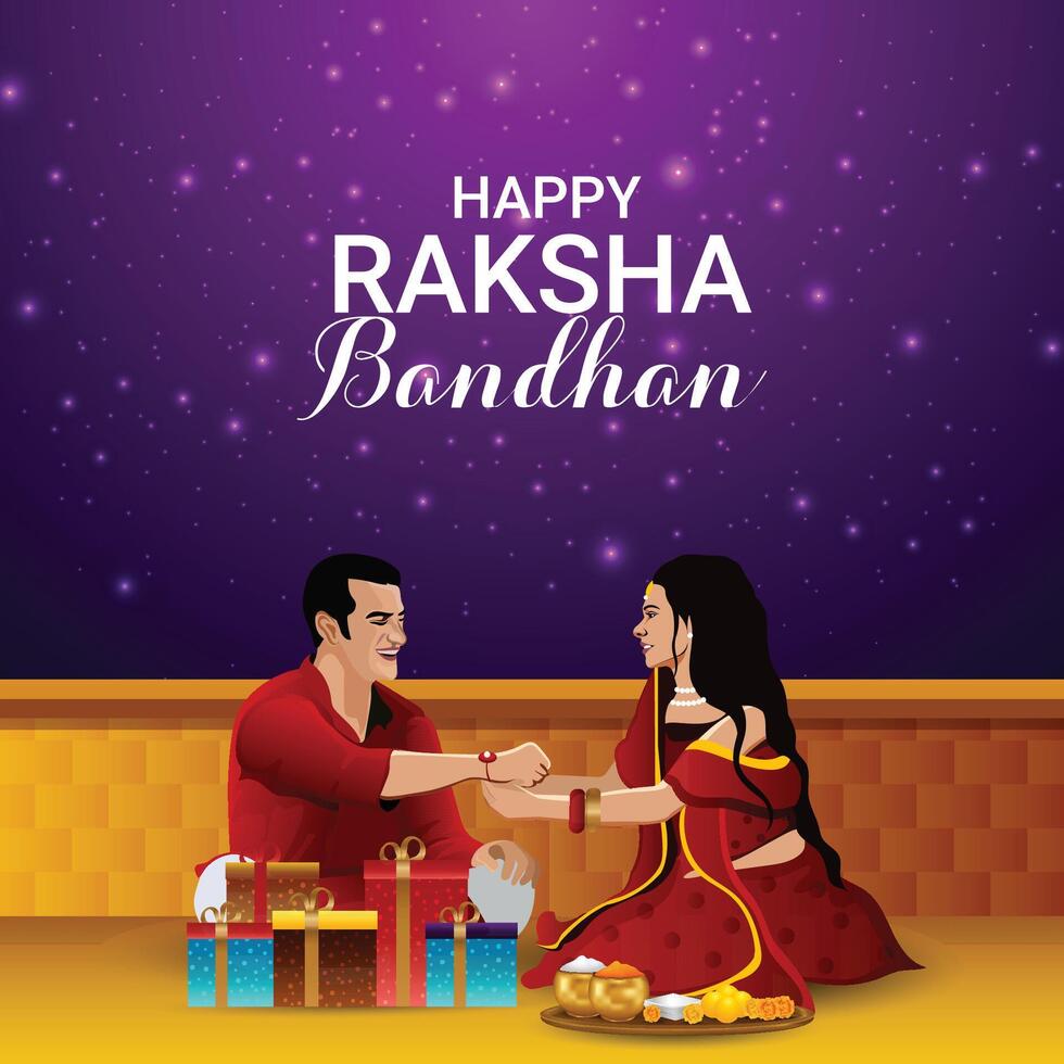 Happy raksha bandhan celebration illustration festival vector