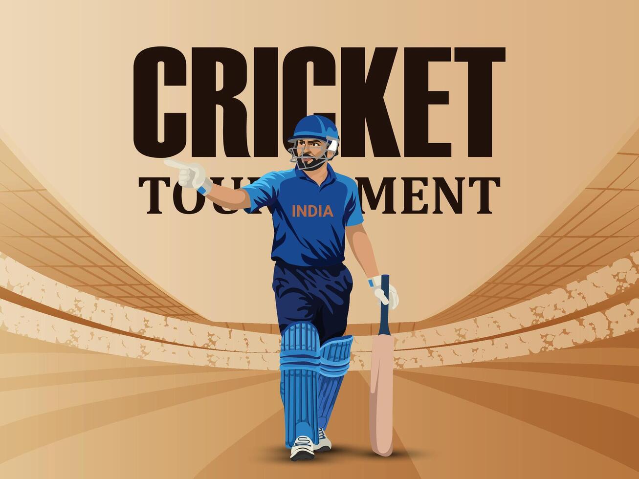 Cricket World Championship League Tournament Banner vector