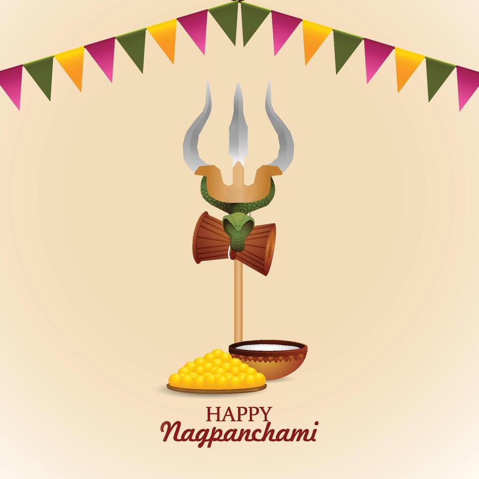 Happy nagpanchami indian festival design background vector