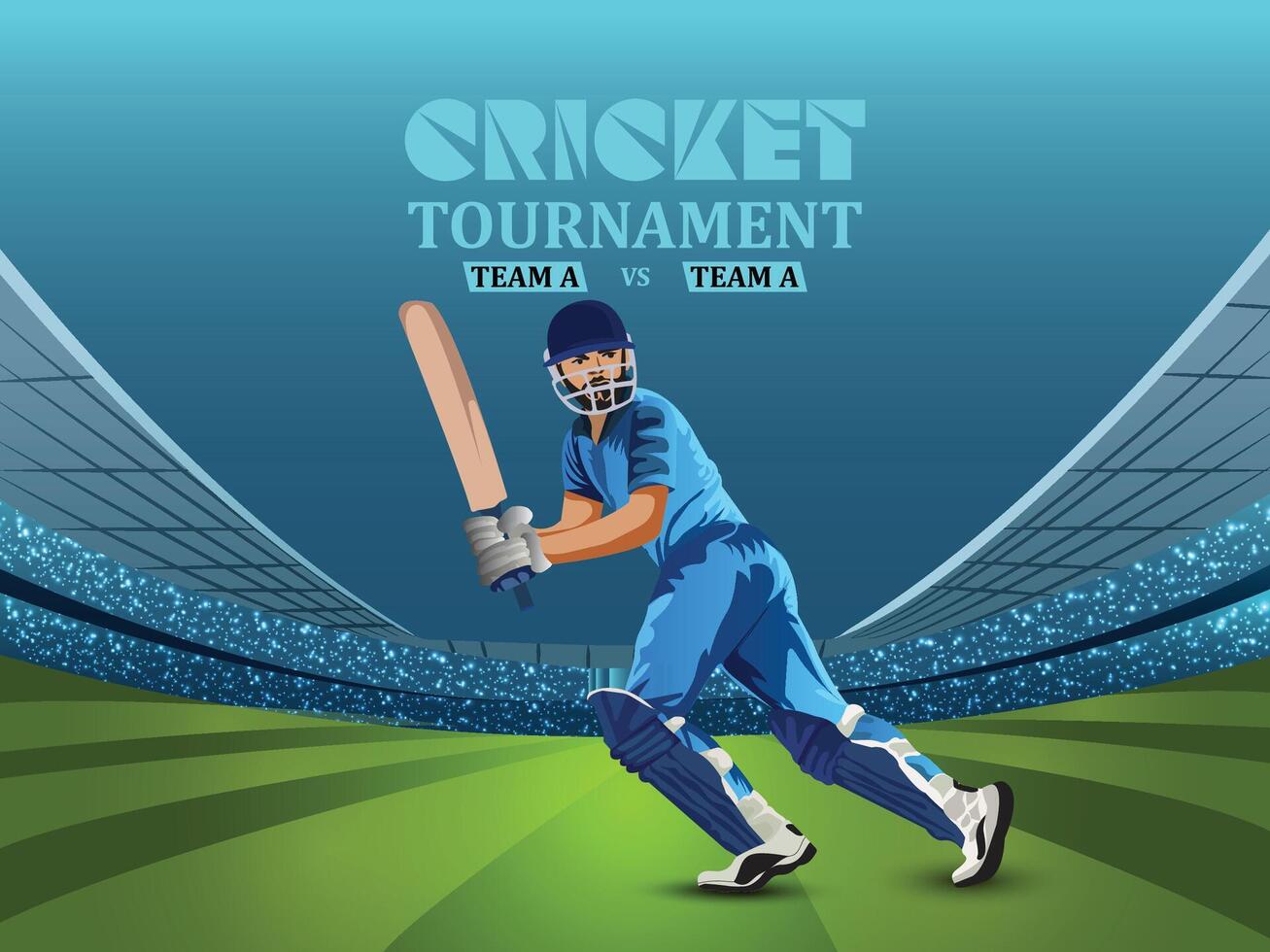 Cricket World Championship League Tournament vector