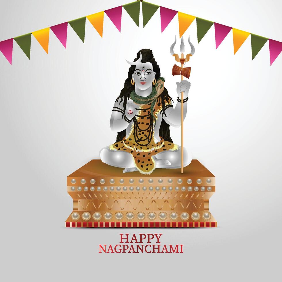 Happy nag panchami celebration design vector