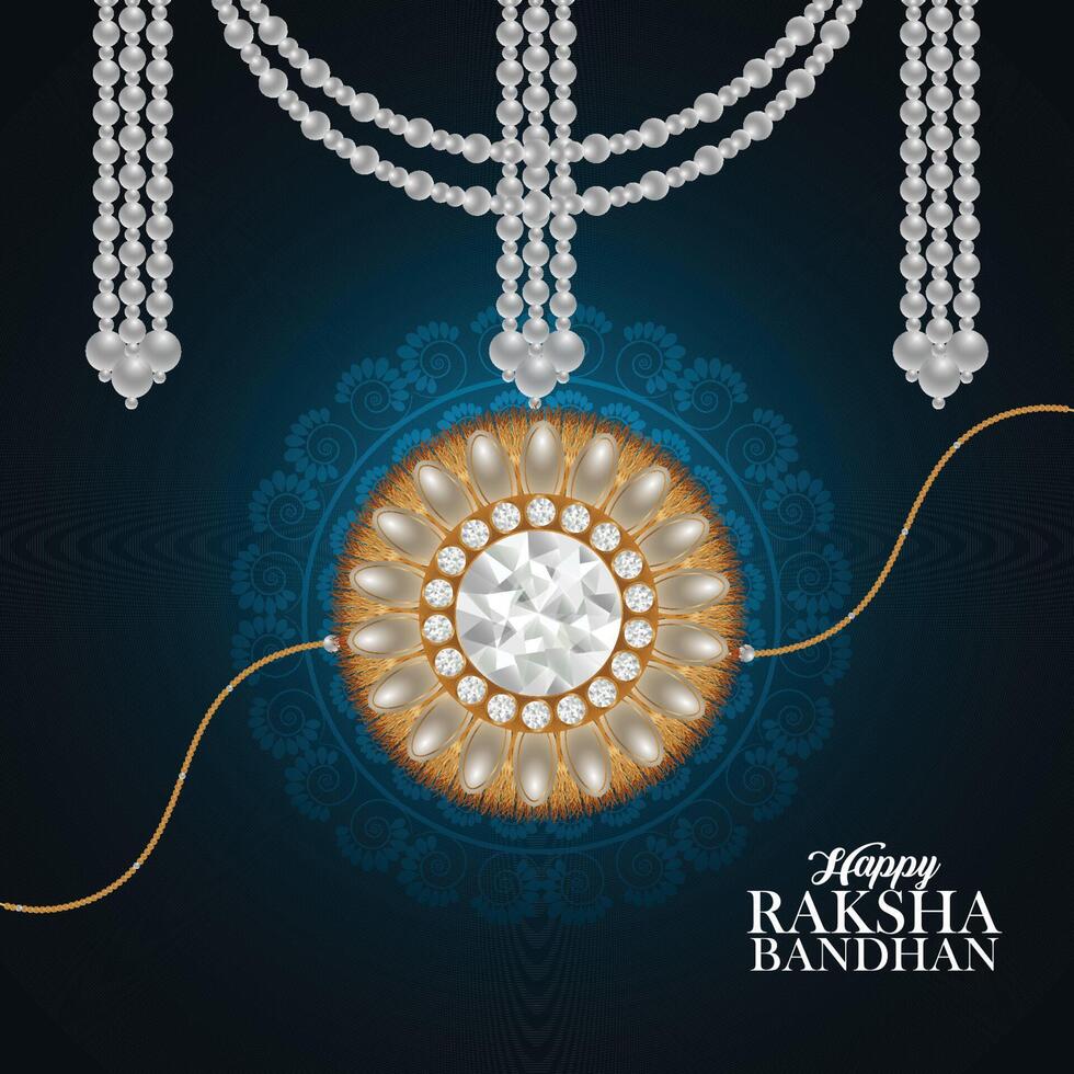 creative rakhi on red background vector