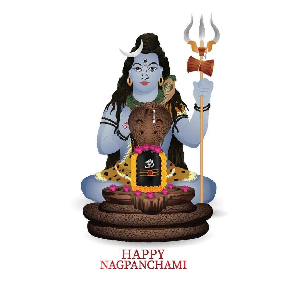 Happy nag panchami celebration greeting card vector