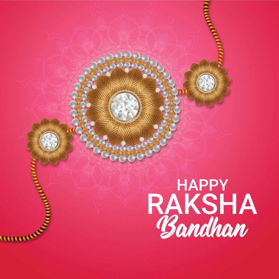 Indian festival happy raksha bandhan card vector