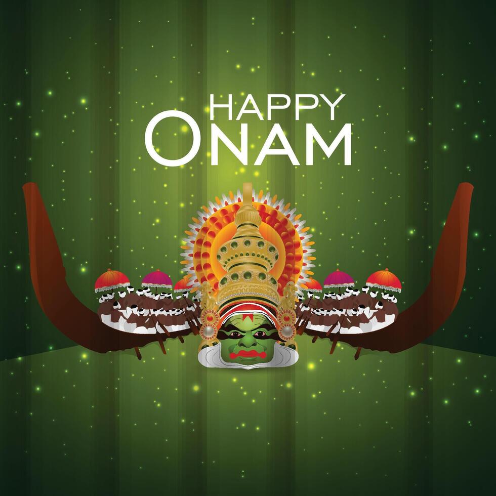 Happy onam festival design concept banner background vector