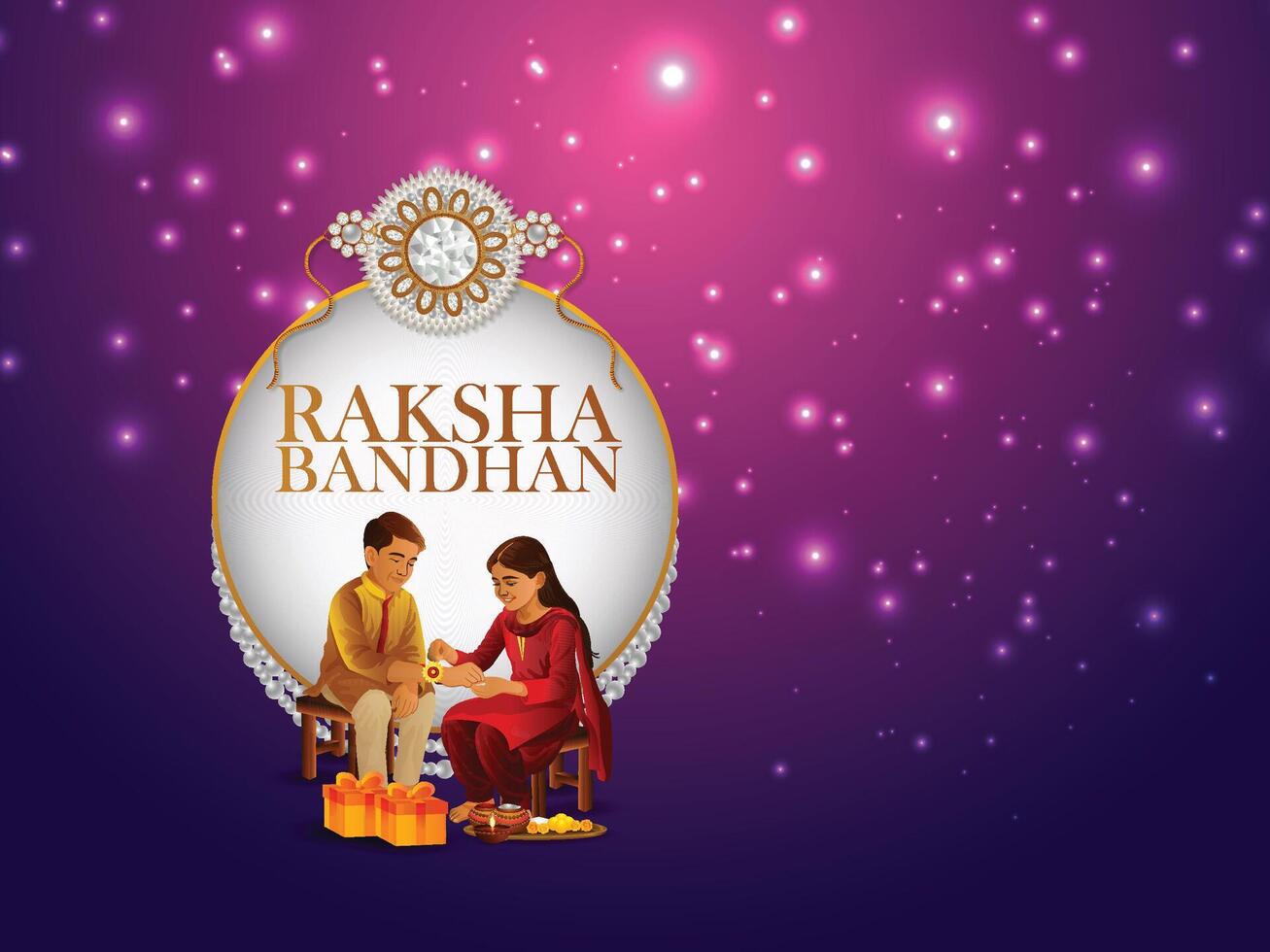 Happy raksha bandhan celebration festival with illustration vector