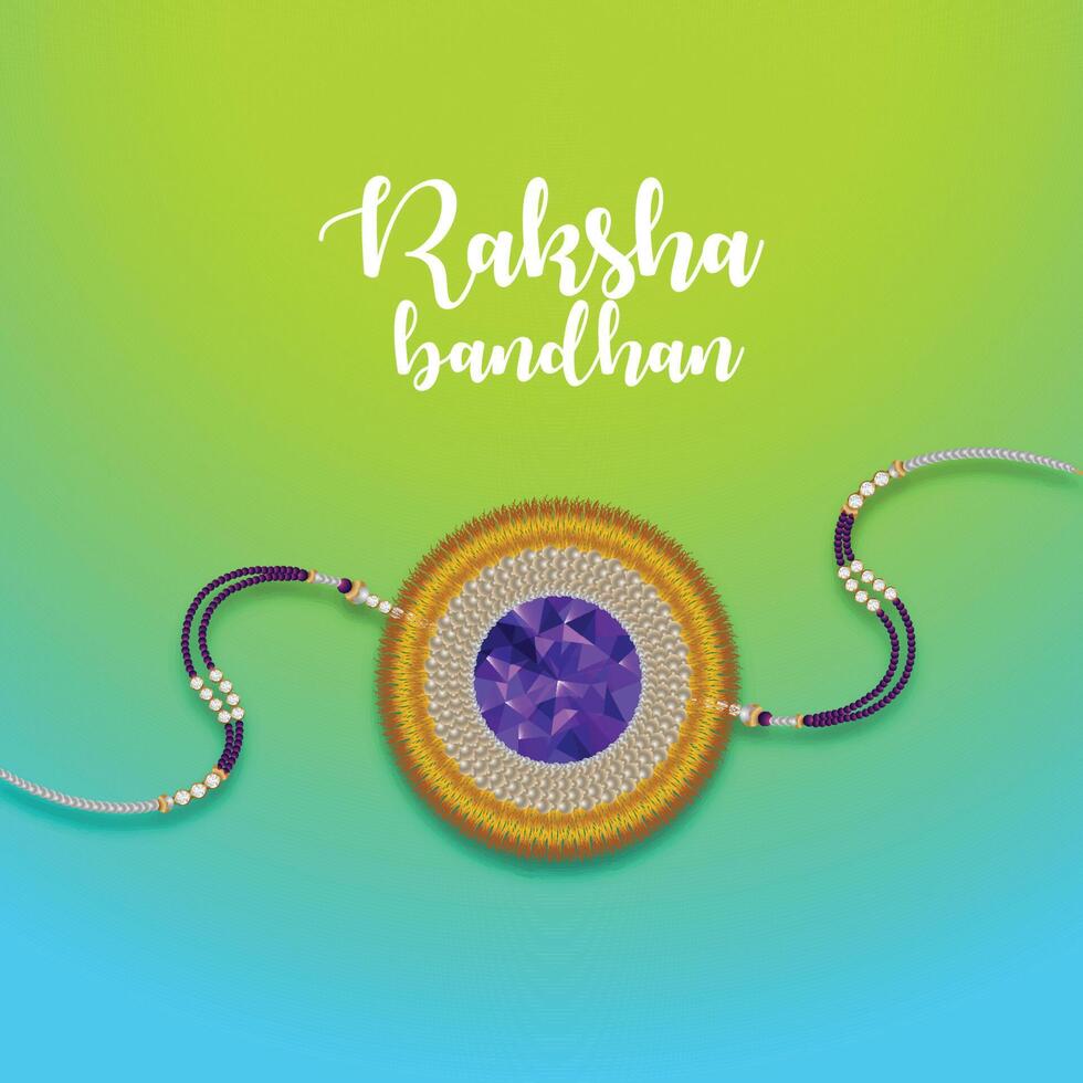 Crystal rakhio for happy raksha bandhan vector
