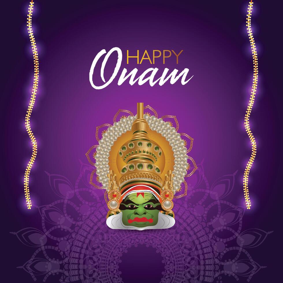 Hindu cultural festival happy onam concept background vector