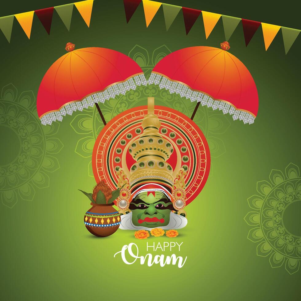 Indian festival happy onam background vector