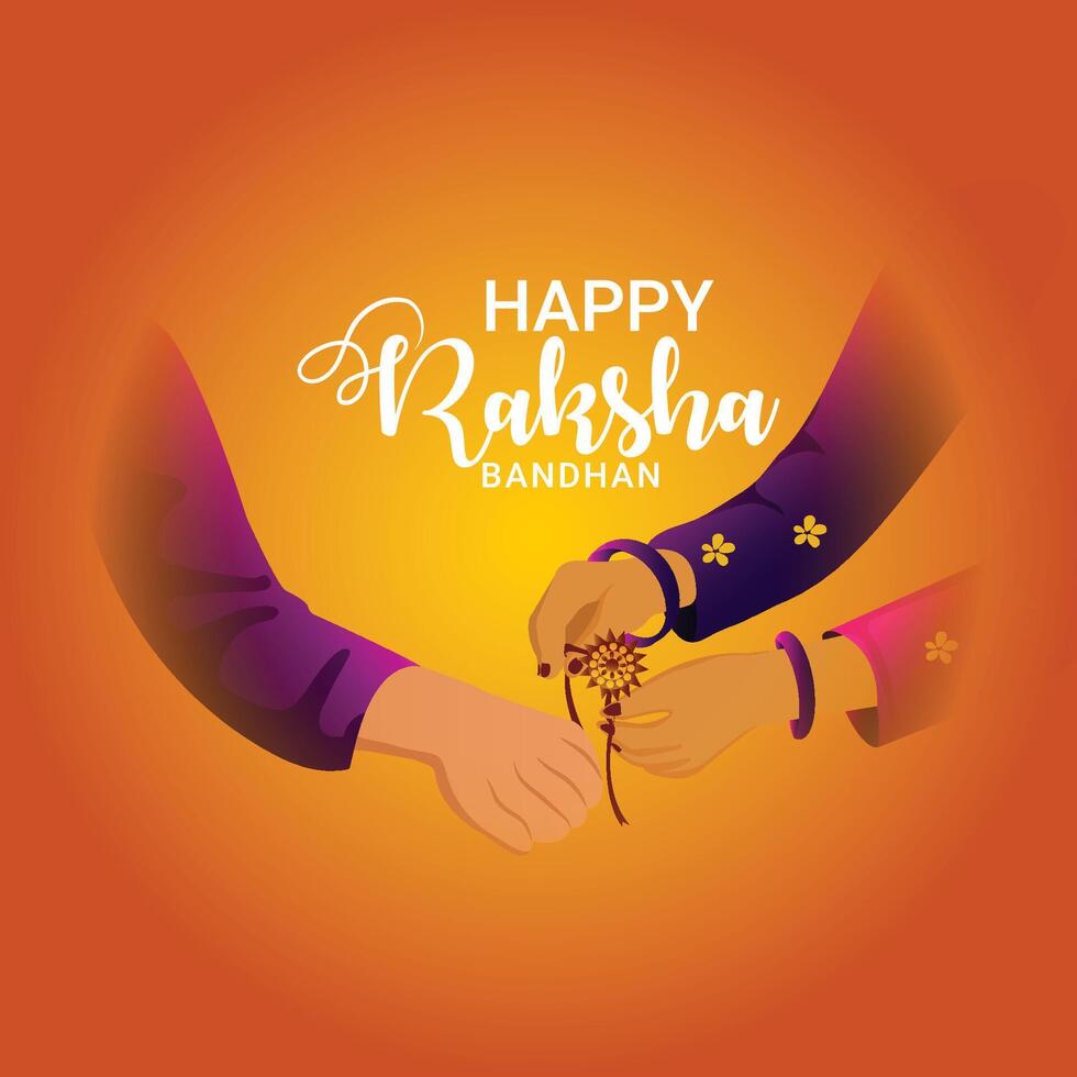 illustration of happy raksha bandhan celebration greeting card vector