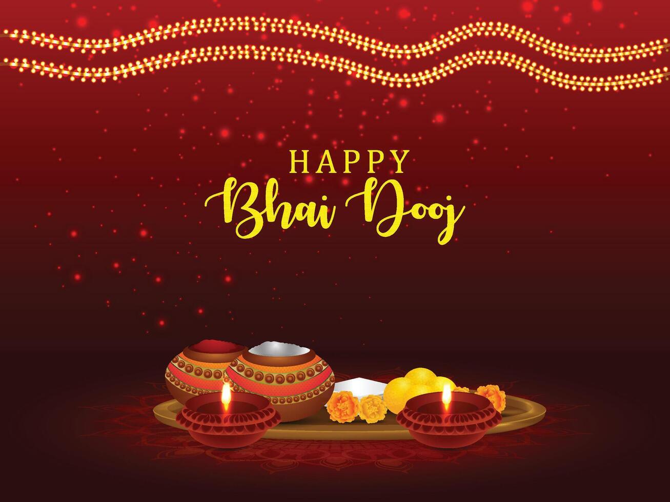 Realistic character of brother and sister for happy bhai dooj festival vector
