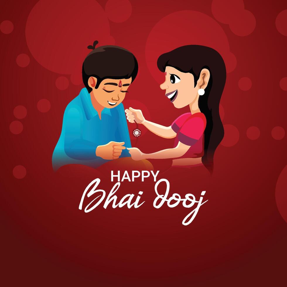 Happy bhai dooj design concept vector