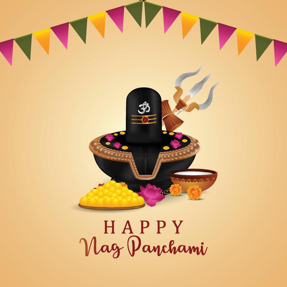 Nag panchami indian festival Celebration background vector