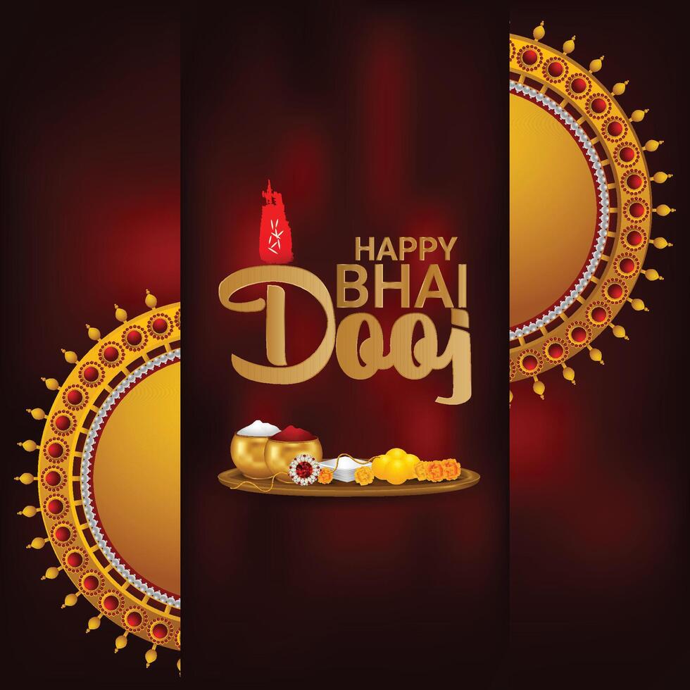 Bhai dooj celebration card vector