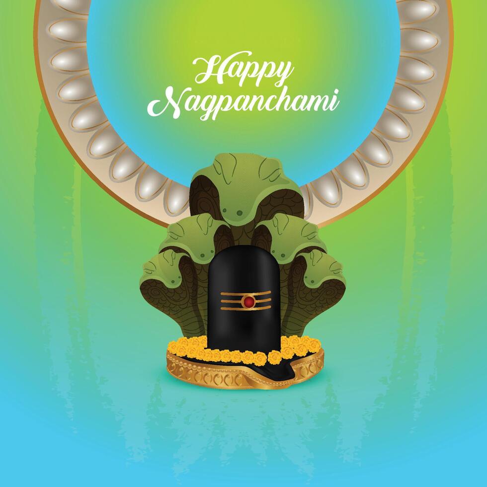 shivling for happy nag panchami festival vector