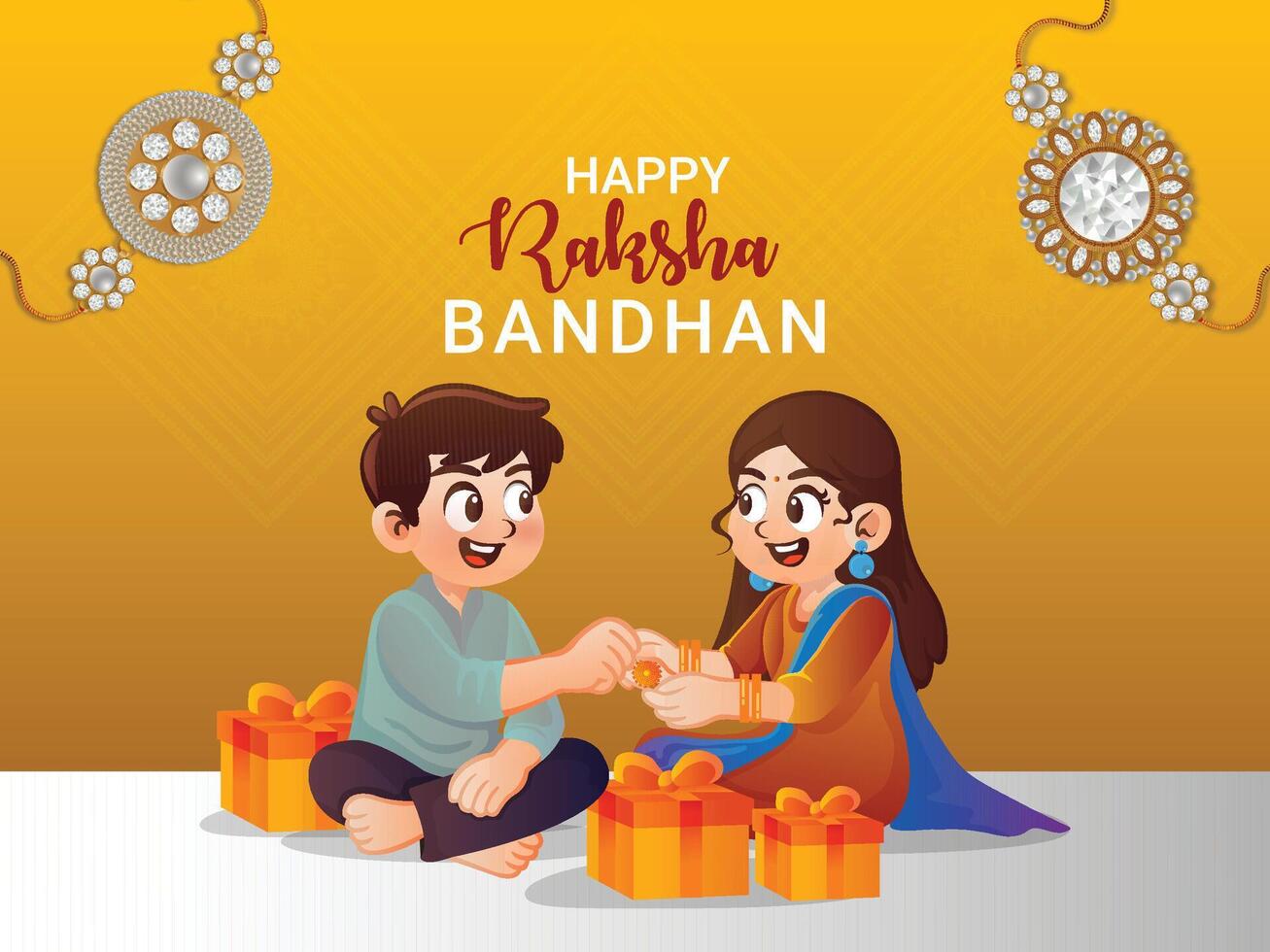 Indian festival happy raksha bandhan design vector