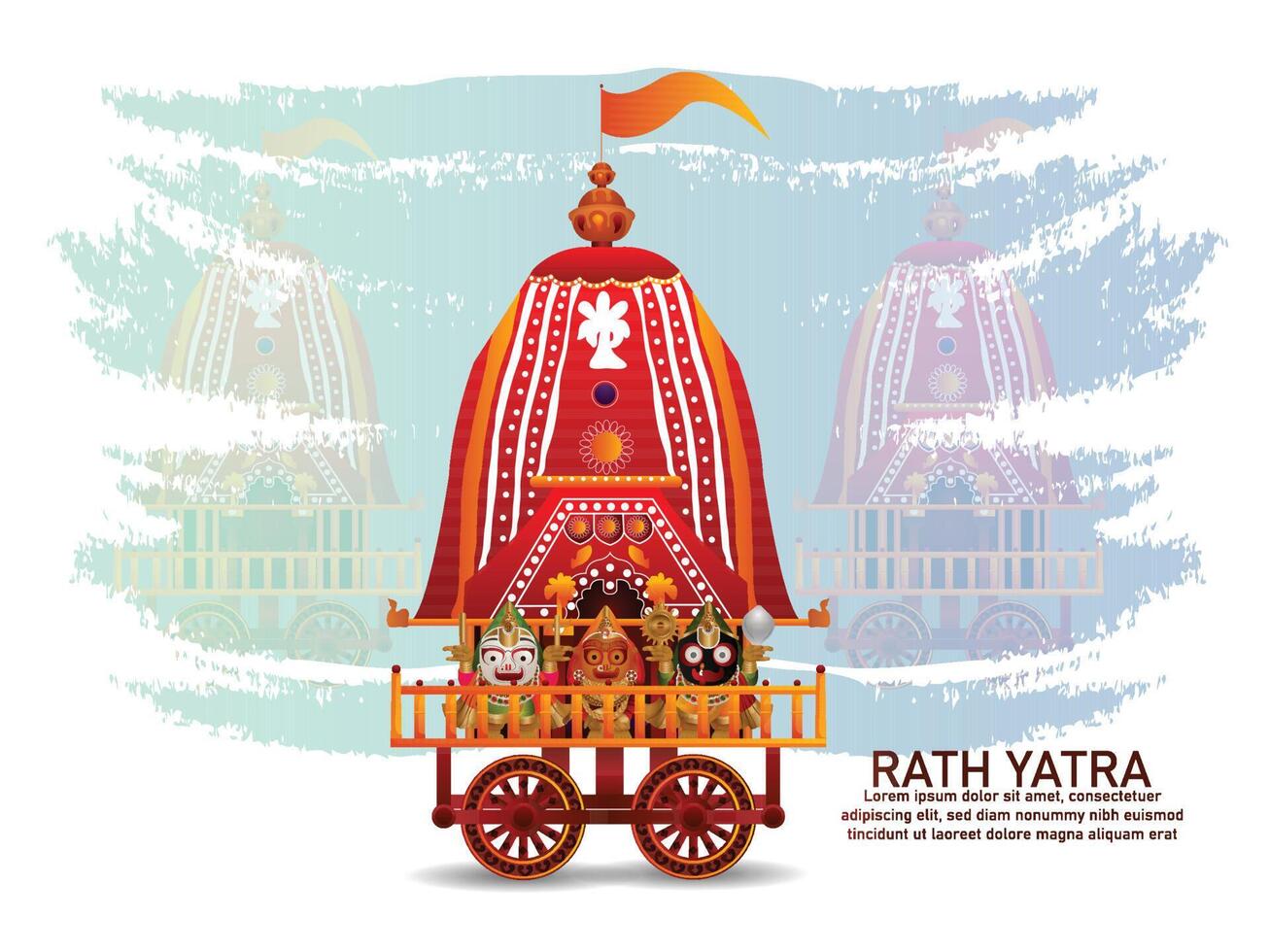 Happy rath yatra celebration greeting card vector