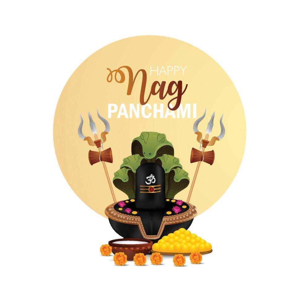 Happy nag panchami indian festival background vector