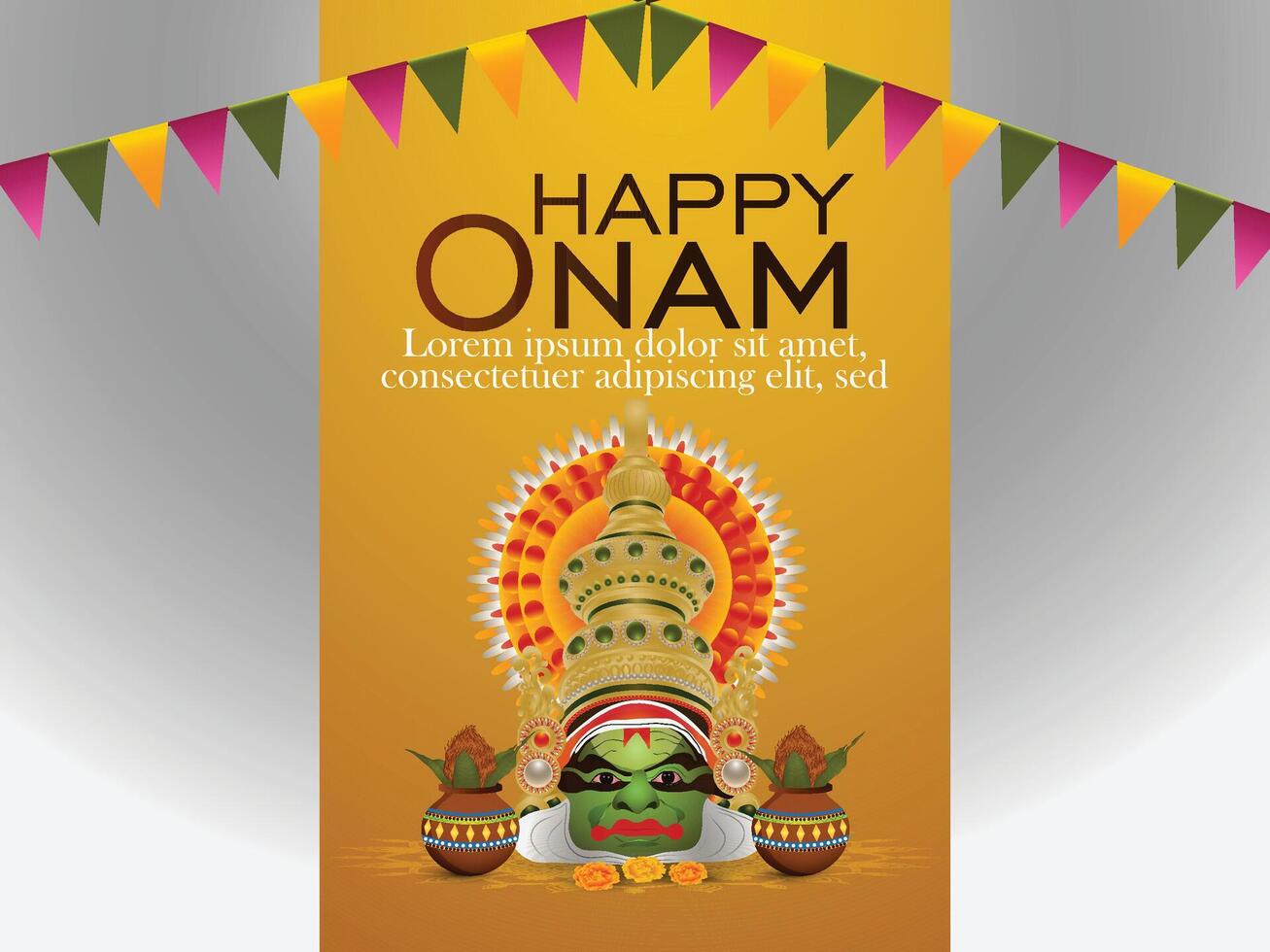 Happy onam festival design concept background vector