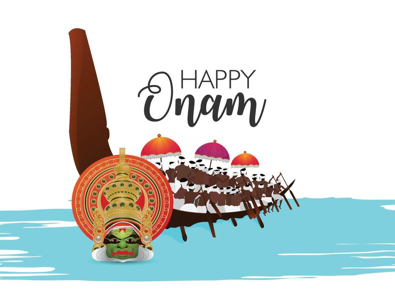 Hindu cultural festival happy onam concept banner vector